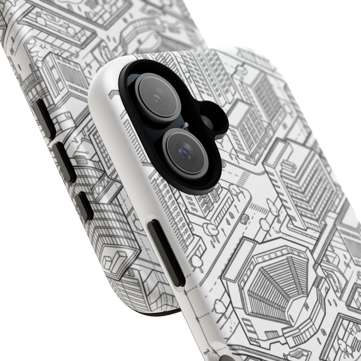 City Grid Tough Phone Case — Isometric Urban Map Protective Cover