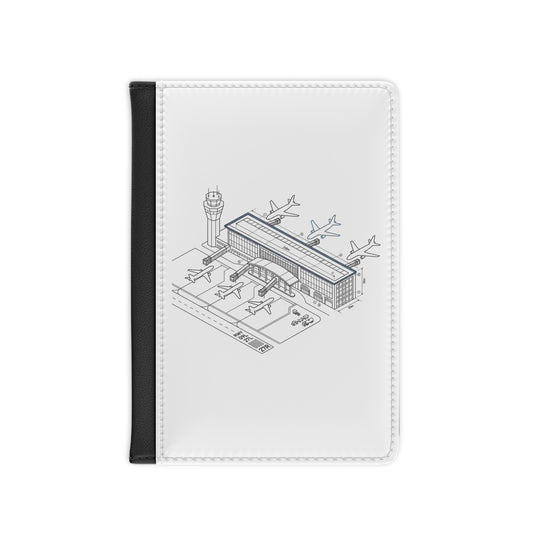 Airport Terminal Passport Cover — Minimal Isometric Airport Design