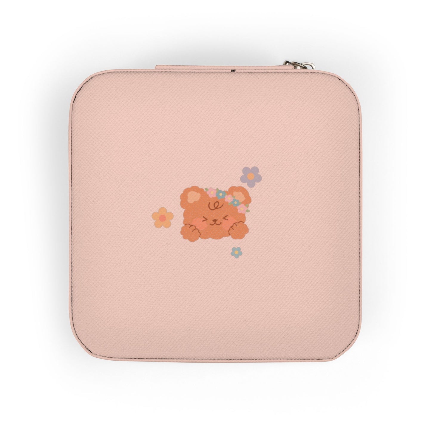 Compact Floral Jewelry Travel Case – Portable Ring & Earring Organizer