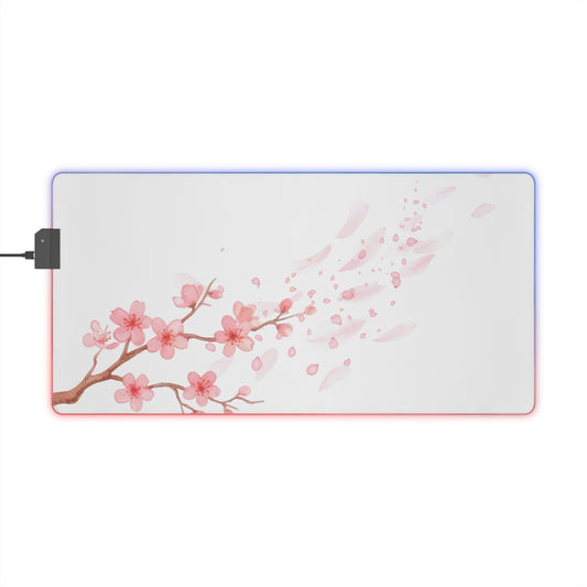 Cherry Blossom LED Gaming Mouse Pad — RGB Oversized Desk Mat