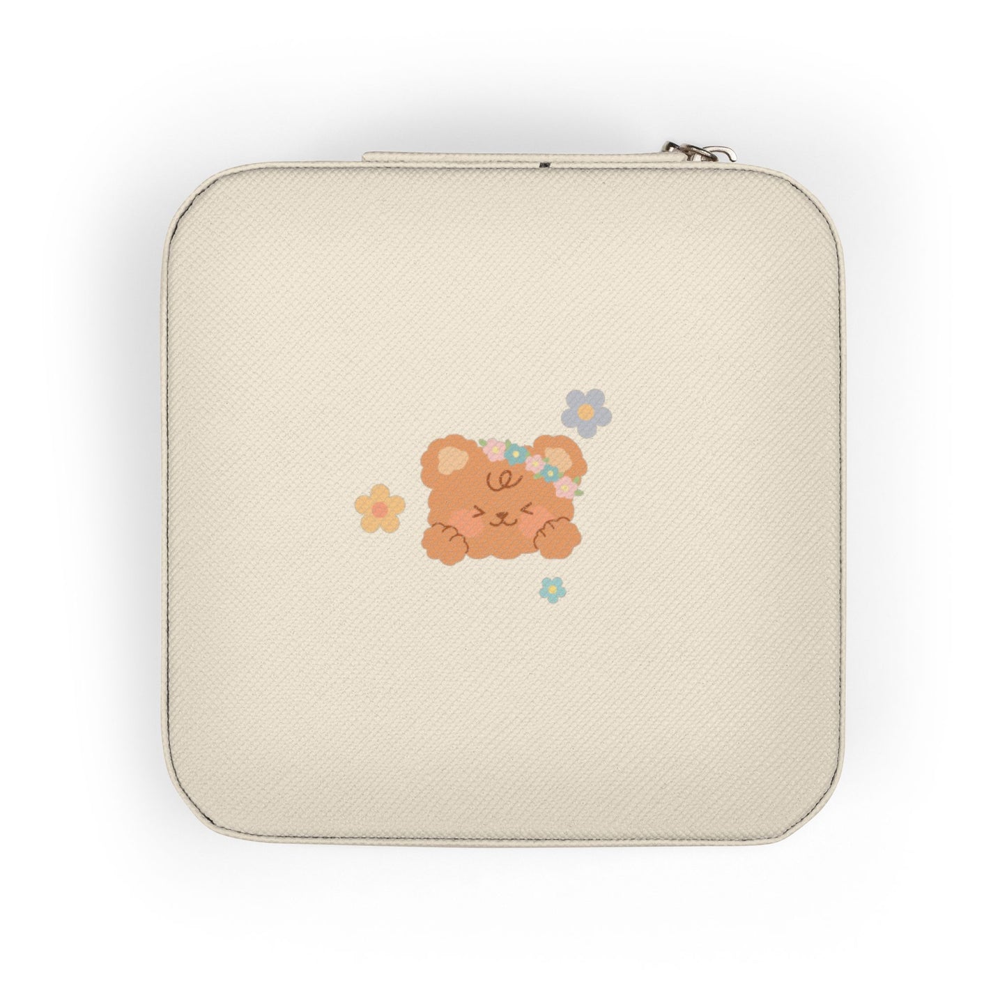 Compact Floral Jewelry Travel Case – Portable Ring & Earring Organizer